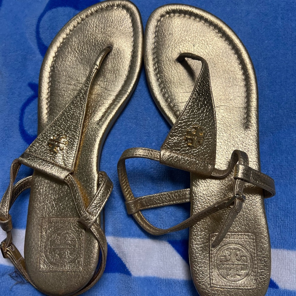 Tory Burch gold sandal size 10